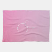 Moderne 2 überlappende Initialen | Rosa Ombre Geschirrtuch (Horizontal)