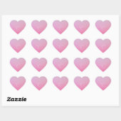Moderne 2 überlappende Initialen | Rosa Ombre Herz-Aufkleber (Blatt)