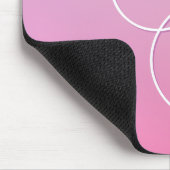 Moderne 2 überlappende Initialen | Rosa Ombre Mousepad (Ecke)