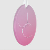 Moderne 2 überlappende Initialen | Rosa Ombre Ornament (Vorderseite)