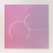 Moderne 2 überlappende Initialen | Rosa Ombre Puzzle (Horizontal)