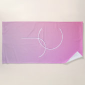 Moderne 2 überlappende Initialen | Rosa Ombre Strandtuch (Vorderseite)