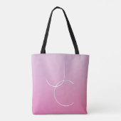 Moderne 2 überlappende Initialen | Rosa Ombre Tasche (Rückseite)