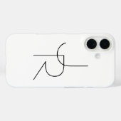 Moderne 2 überlappende Initialen | Schwarz auf Wei Case-Mate iPhone Hülle (Rückseite (Horizontal))