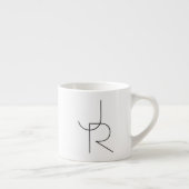 Moderne 2 überlappende Initialen | Schwarz auf Wei Espressotasse (Rechts)