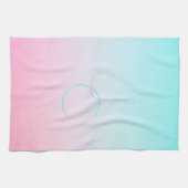 Moderne 2 überlappende Initialen | Türkis Pink Geschirrtuch (Horizontal)