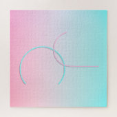 Moderne 2 überlappende Initialen | Türkis Pink Puzzle (Horizontal)