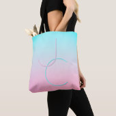 Moderne 2 überlappende Initialen | Türkis Pink Tasche (Von Nahem)