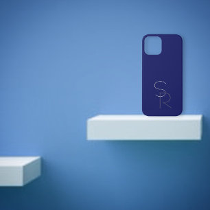 Moderne 2 Überschneidungen   Grau auf Navy Blue Case-Mate iPhone Hülle