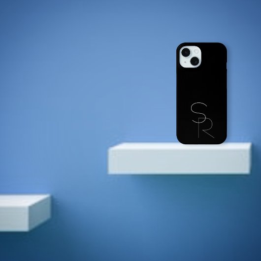 Moderne 2 Überschneidungen | Grau auf schwarz Case-Mate iPhone Hülle