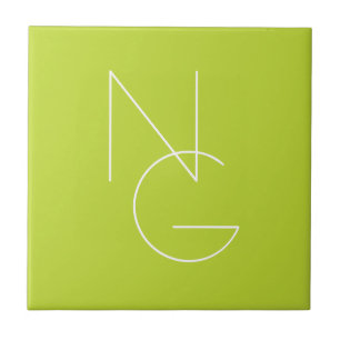 Moderne 2 Überschneidungen Lime Green Fliese