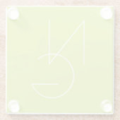 Moderne 2 Überschneidungen | Lime Green Glasuntersetzer (Rückseite)