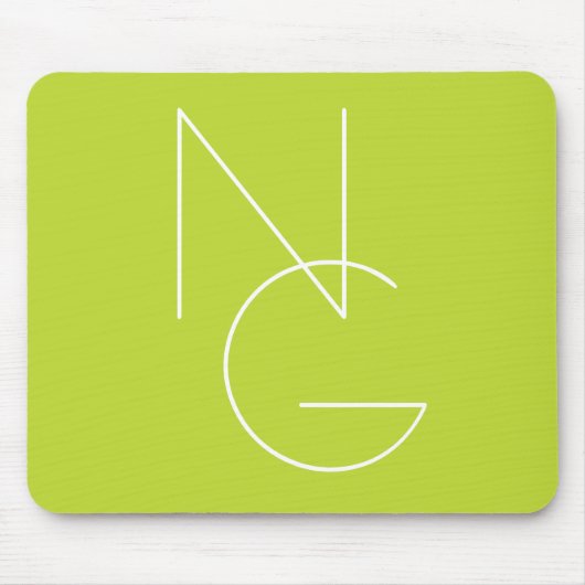 Moderne 2 Überschneidungen | Lime Green Mousepad (Vorne)