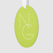 Moderne 2 Überschneidungen | Lime Green Ornament (Vorderseite)