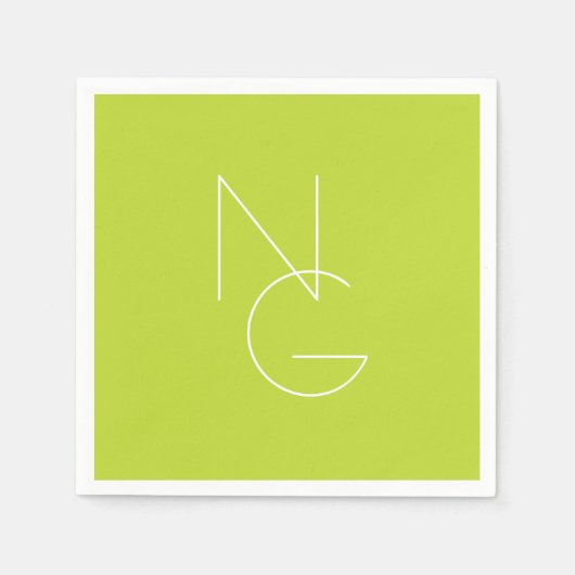 Moderne 2 Überschneidungen | Lime Green Serviette (Vorderseite)