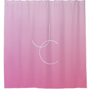 Moderne 2 Überschneidungen Pink Ombre Duschvorhang