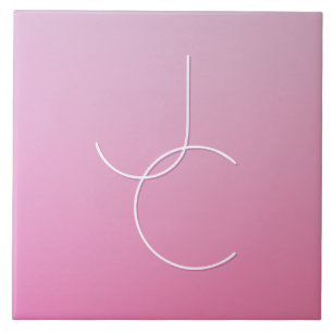 Moderne 2 Überschneidungen Pink Ombre Fliese