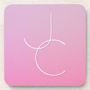 Moderne 2 Überschneidungen Pink Ombre Getränkeuntersetzer
