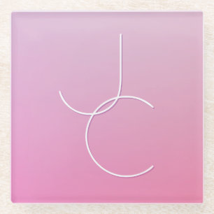 Moderne 2 Überschneidungen   Pink Ombre Glasuntersetzer