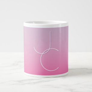 Moderne 2 Überschneidungen Pink Ombre Jumbo-Tasse