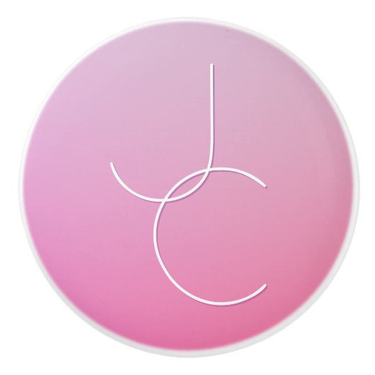 Moderne 2 Überschneidungen | Pink Ombre Keramikknauf (Vorderseite)