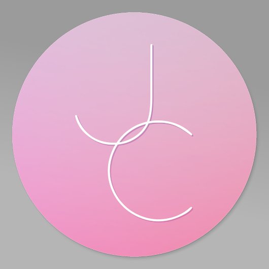 Moderne 2 Überschneidungen | Pink Ombre Runder Aufkleber