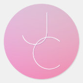 Moderne 2 Überschneidungen | Pink Ombre Runder Aufkleber (Vorderseite)
