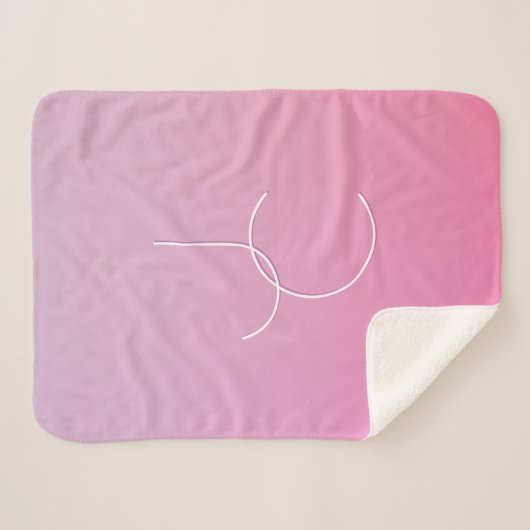 Moderne 2 Überschneidungen | Pink Ombre Sherpadecke (Vorderseite (Horizontal))