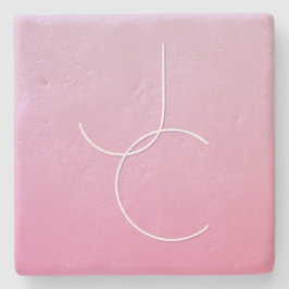 Moderne 2 Überschneidungen | Pink Ombre Steinuntersetzer