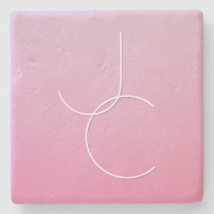 Moderne 2 Überschneidungen   Pink Ombre Steinuntersetzer