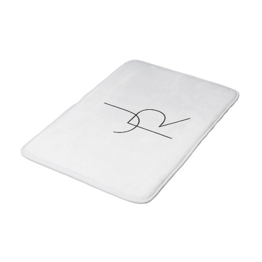 Moderne 2 Überschneidungen | Schwarz auf Weiß Badematte (Schrägansicht)