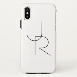 Moderne 2 Überschneidungen Schwarz auf Weiß Case-Mate iPhone Hülle
