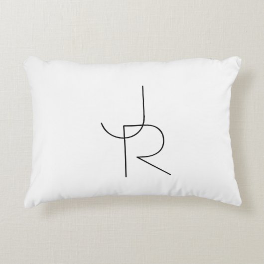 Moderne 2 Überschneidungen | Schwarz auf Weiß Dekokissen (Vorderseite)