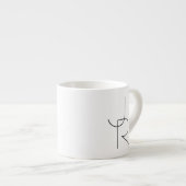 Moderne 2 Überschneidungen | Schwarz auf Weiß Espressotasse (Vorderseite Rechts)