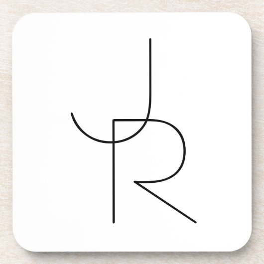 Moderne 2 Überschneidungen | Schwarz auf Weiß Getränkeuntersetzer (Vorderseite)