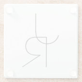 Moderne 2 Überschneidungen | Schwarz auf Weiß Glasuntersetzer (Rückseite)