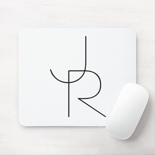 Moderne 2 Überschneidungen | Schwarz auf Weiß Mousepad (Mit Mouse)