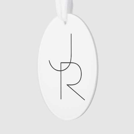 Moderne 2 Überschneidungen | Schwarz auf Weiß Ornament (Vorderseite)