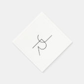 Moderne 2 Überschneidungen | Schwarz auf Weiß Serviette (Ecke)