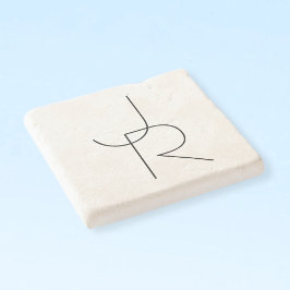 Moderne 2 Überschneidungen | Schwarz auf Weiß Steinuntersetzer