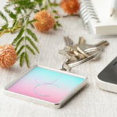 Moderne 2 Überschneidungen | Türkisches Rosa Schlüsselanhänger (Seite)