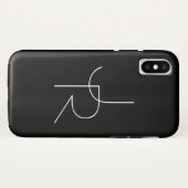 Moderne 2 Überschneidungen | Weiß auf Schwarz Case-Mate iPhone Hülle (Rückseite (Horizontal))