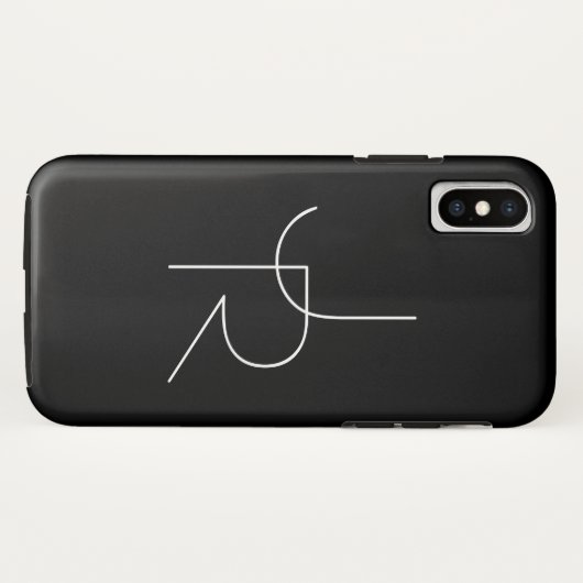 Moderne 2 Überschneidungen | Weiß auf Schwarz Case-Mate iPhone Hülle (Rückseite (Horizontal))