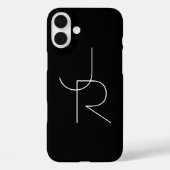Moderne 2 Überschneidungen | Weiß auf Schwarz Case-Mate iPhone Hülle (Rückseite)