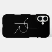 Moderne 2 Überschneidungen | Weiß auf Schwarz Case-Mate iPhone Hülle (Rückseite (Horizontal))