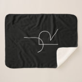 Moderne 2 Überschneidungen | Weiß auf Schwarz Sherpadecke (Vorderseite (Horizontal))
