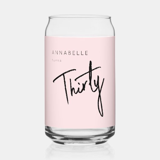 Moderne 30. Dreißigste Geburtstagsparty Dosenglas (Vorderseite)