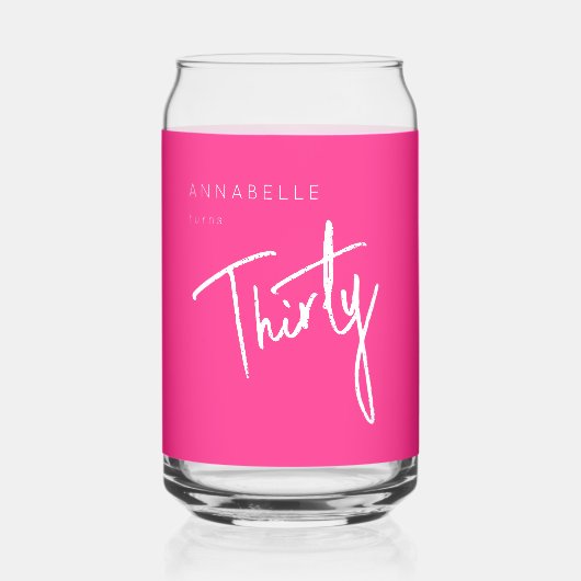 Moderne 30. Dreißigste Geburtstagsparty Dosenglas (Vorderseite)