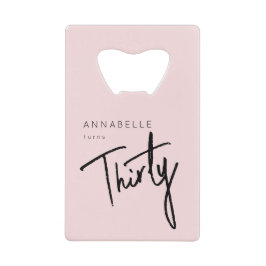 Moderne 30. Dreißigste Geburtstagsparty Geldbeutel Flaschenöffner