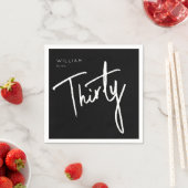 Moderne 30. Dreißigste Geburtstagsparty Napkin Serviette (Beispiel)